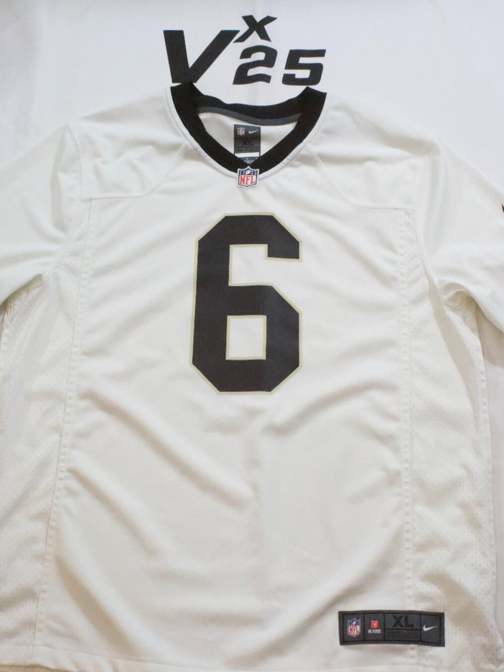 Men's Nike On Field New Orleans Saints Tyler Shough White Jersey Size XL